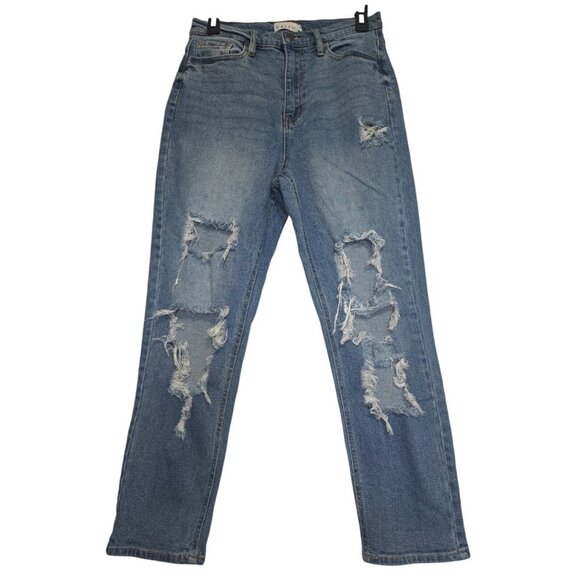 Y2K Cello Ripped Streetwear Grunge Boyfriend Casual-Chic Laid-Back Jeans Size 9 - Picture 1 of 14